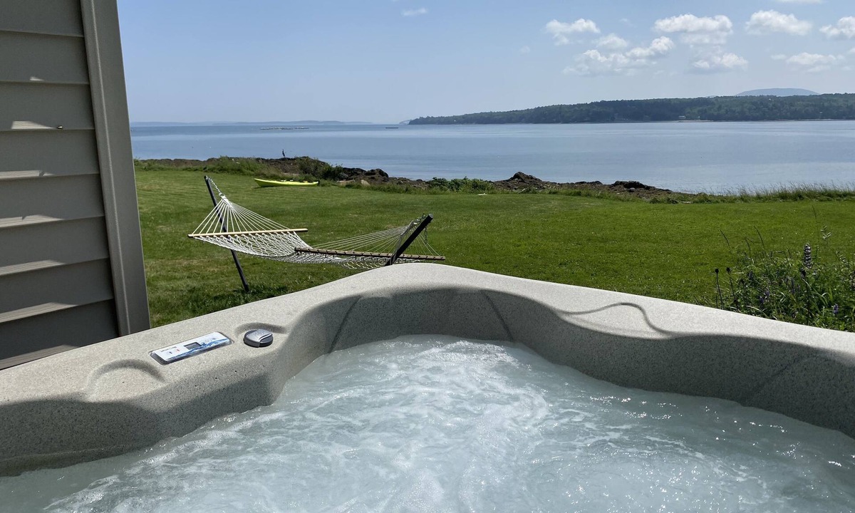 Lamoine Cabin | Oceanfront cabin with private beach and hot tub