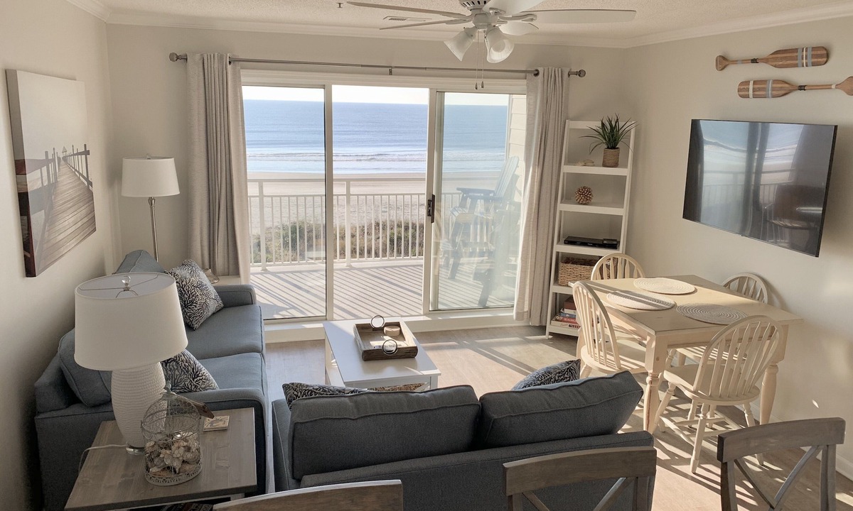 Ocean Isle Beach Condo | Oceanfront Condo 2BR direct beach access + pool nSummer opening: 7/25-8/1