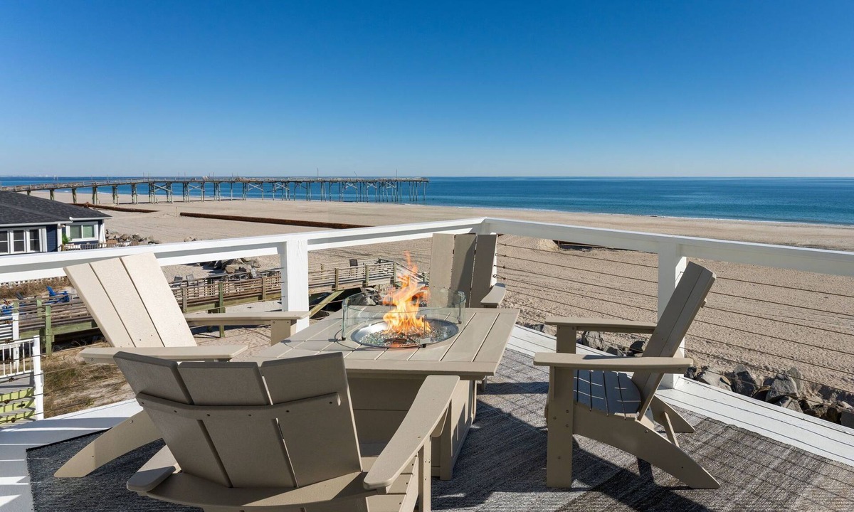 North Carolina Coast House | Oceanfront Escape with Fire Pit & Hot Tub