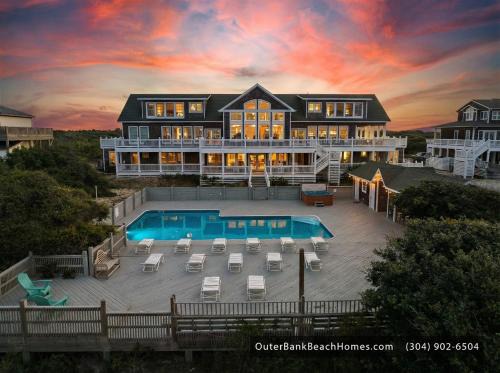 Corolla House | Oceanfront Estate No Resort Fee Sleeps 40 Private Events 18BR