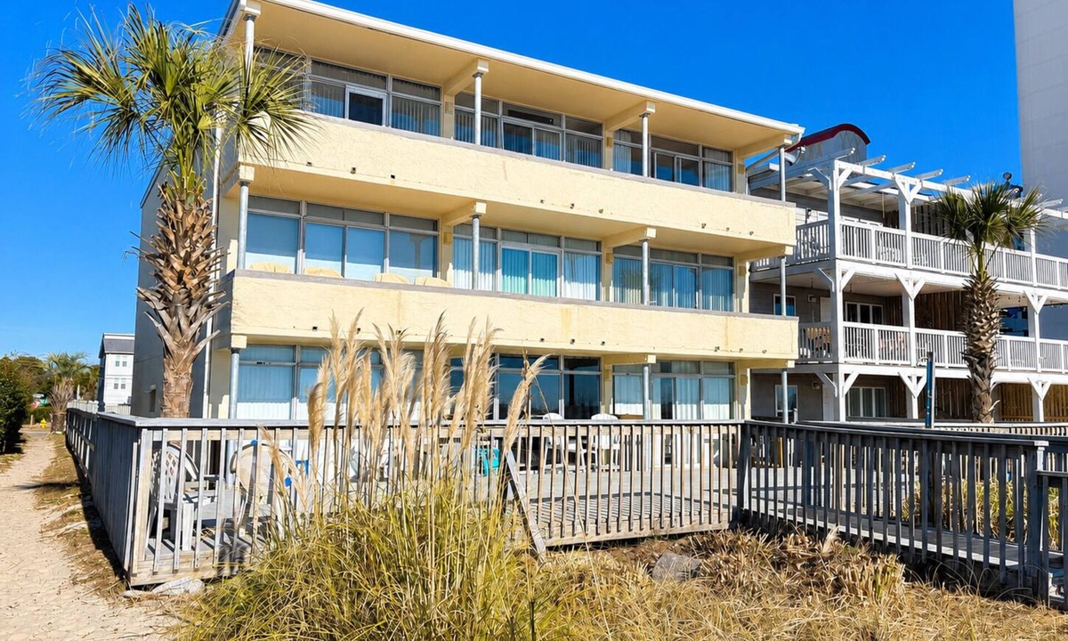 Cherry Grove Beach Condo | Oceanfront Ground Floor Walk to Shops Steps to Sand Grand Strand I 1