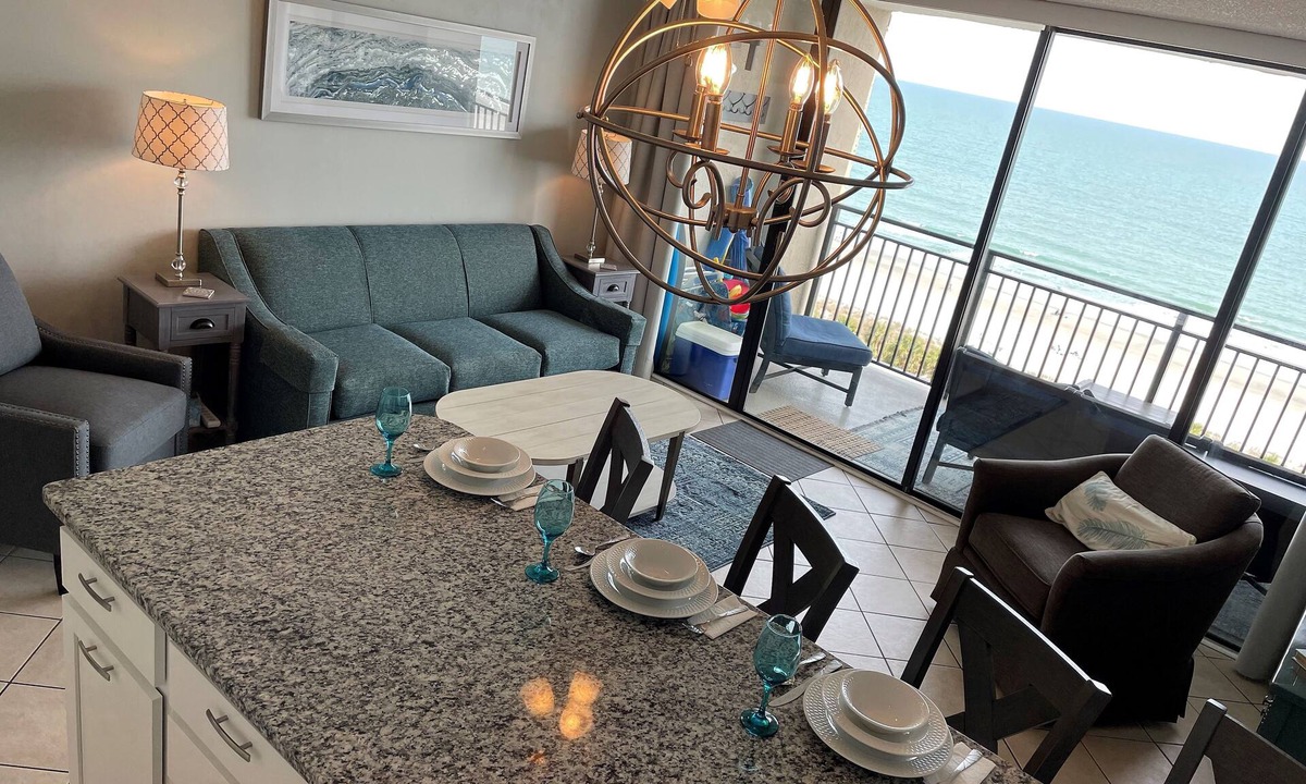 Myrtle Beach Condo | OCEANFRONT-King Bed-Comfortable-Home-Kitchen-Beach-Million Dollar View-WiFi