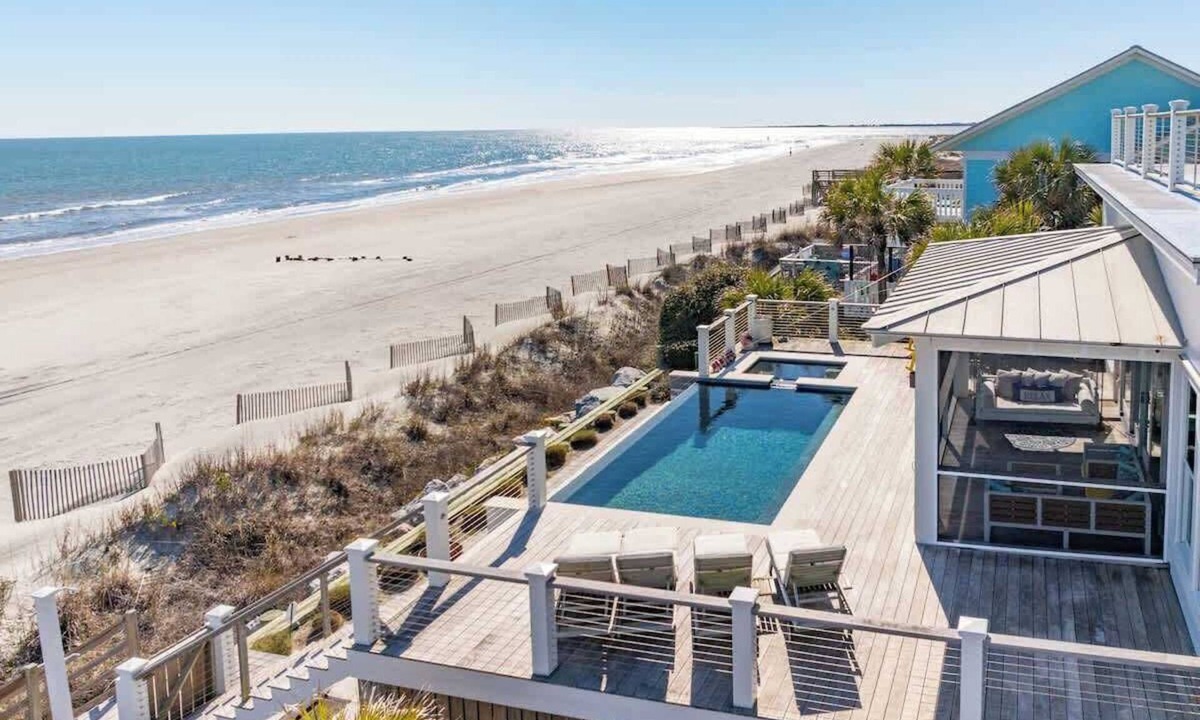 Folly Beach House | Oceanfront Luxe with Infinity Pool & Epic Views
