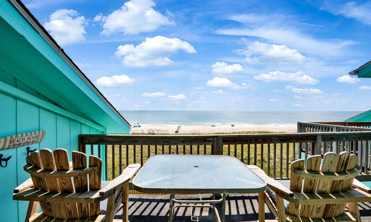 North Carolina Coast Condo | Oceanfront & Pool with gorgeous views from the large Deck - Sleeps 7
