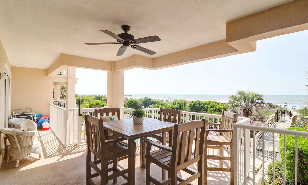 Isle of Palms Condo | Oceanfront, private balcony w/steps to beach & pool, located on main strip - Ocean Palms 103