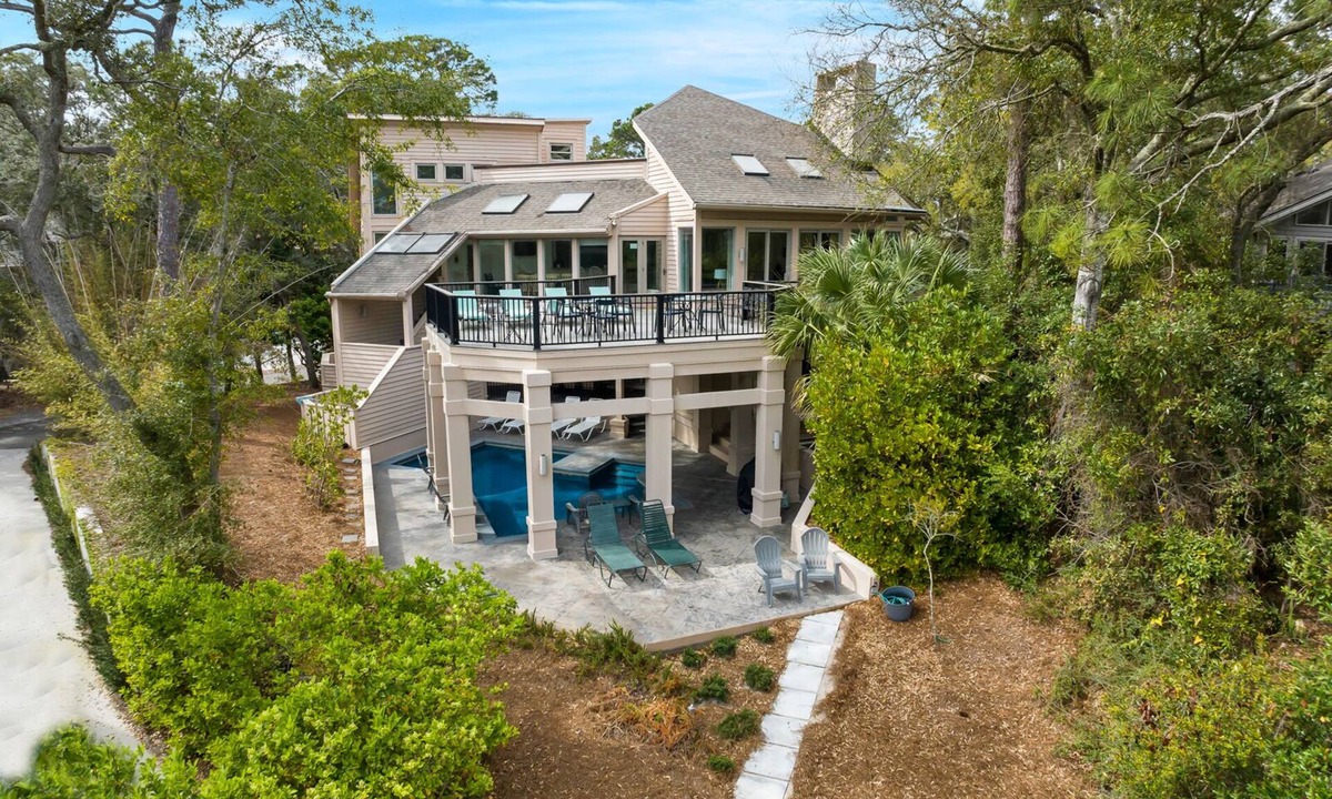 Oceanside House | Oceanside Five Bedroom Sea Pines Home with a Private Pool & Beach Boardwalk!