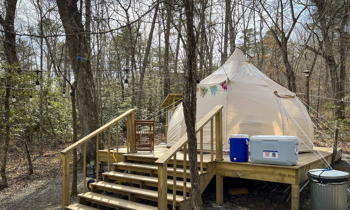 Mentone RV Rental | Off Grid Luxury Bell Tent Camping