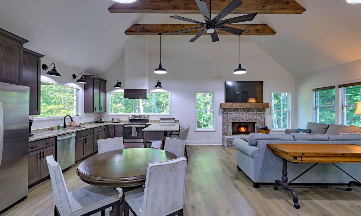 Dahlonega Cabin | On the River with Arcade, Firepit & Pet Friendly!