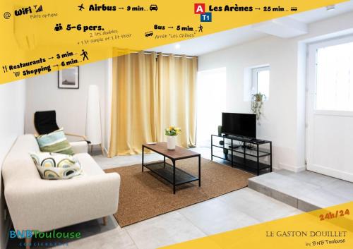 Tournefeuille Apartment | ORBIS - "Le Gaston douillet" - Clim - WiFi - Plein centre - Cour intérieure