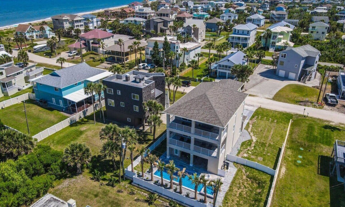 Marineland Acres House | Palm Coast Luxury | Pool, Spa, Elevator, and Views