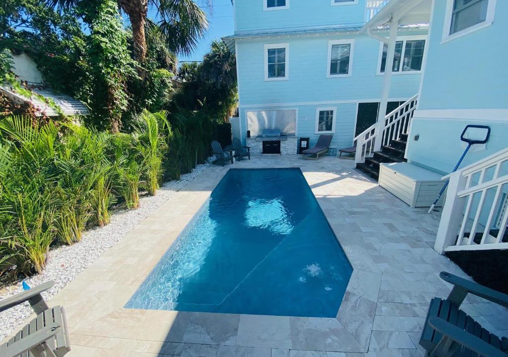 Pass-a-Grille House | Pass-A-Grille Key West Style Main House Pool BBQ