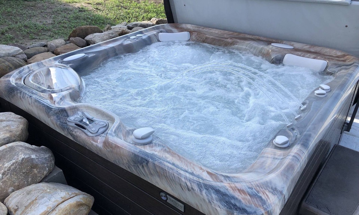 Keeseville House | Peaceful Master Bedroom with Hot Tub