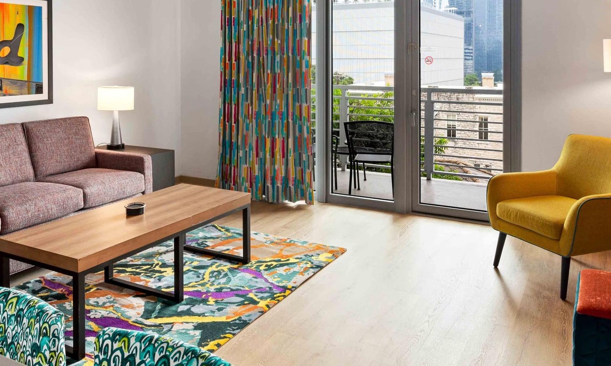 Civic District Apartment | Perfectly located Suite in Austin w/full kitchen, rooftop pool, fire pit, etc!