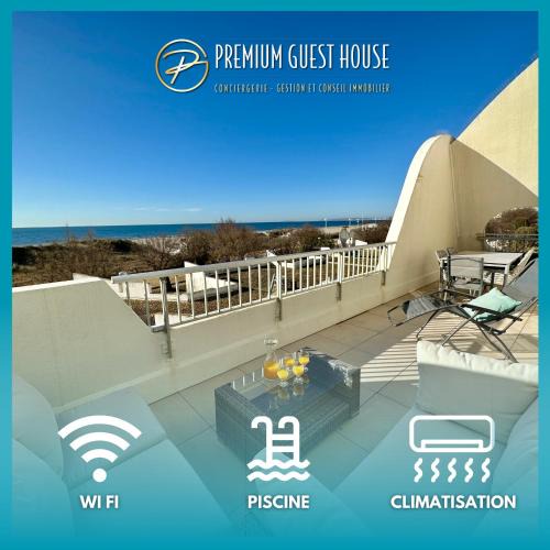 Le Couchant Apartment | PGH N5-25m de la plage, Vue Mer, Piscine, Parking
