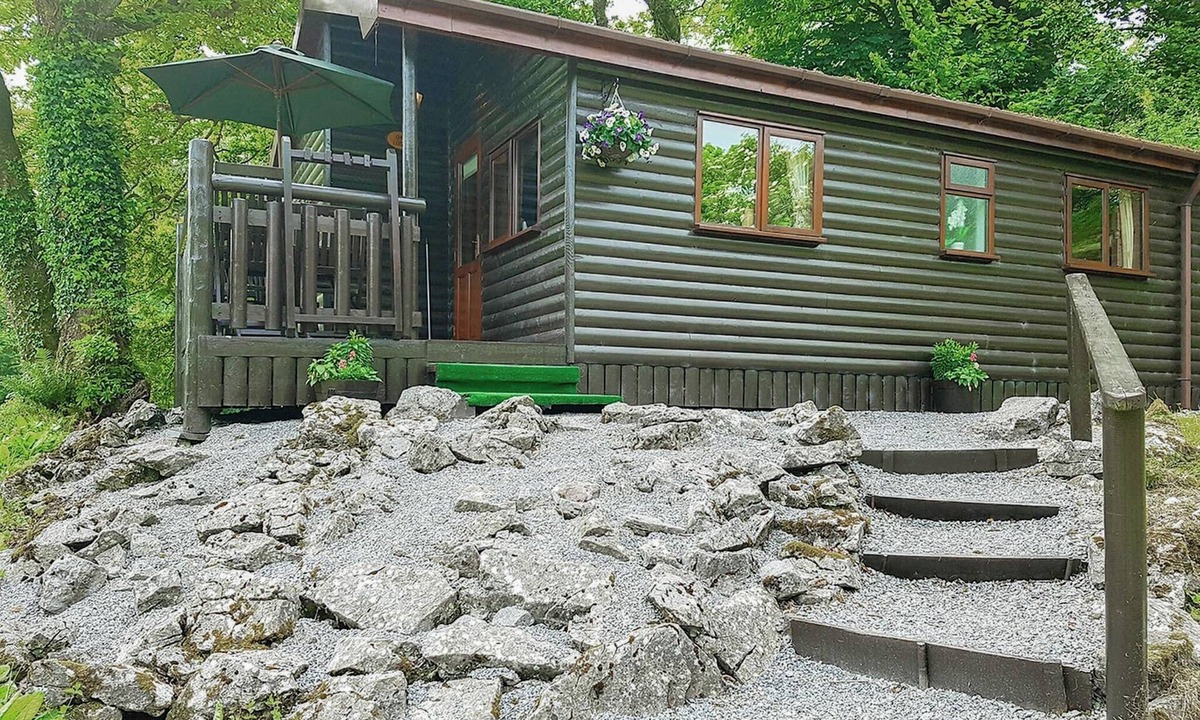 Porthyrhyd Ski Chalet | Pine log lodge with one double and one with bunks and a single.
