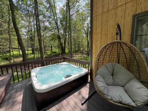 Gouldsboro House | Pocono Retreat Family Home with Hot Tub Deck Sunroom Outdoor Pool Big Bass Lake Larsen Lake Gouldsboro Clifton Township