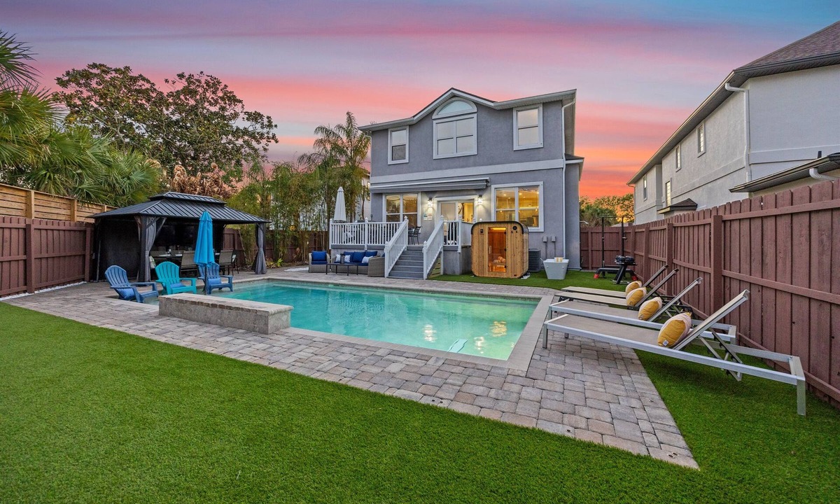 Jacksonville Beach House | Pool + Sauna + Cold Plunge | Backyard Oasis
