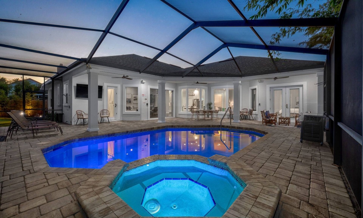 Atlantic Shores House | Pool, Spa, Golf Simulator | Walk to Beach