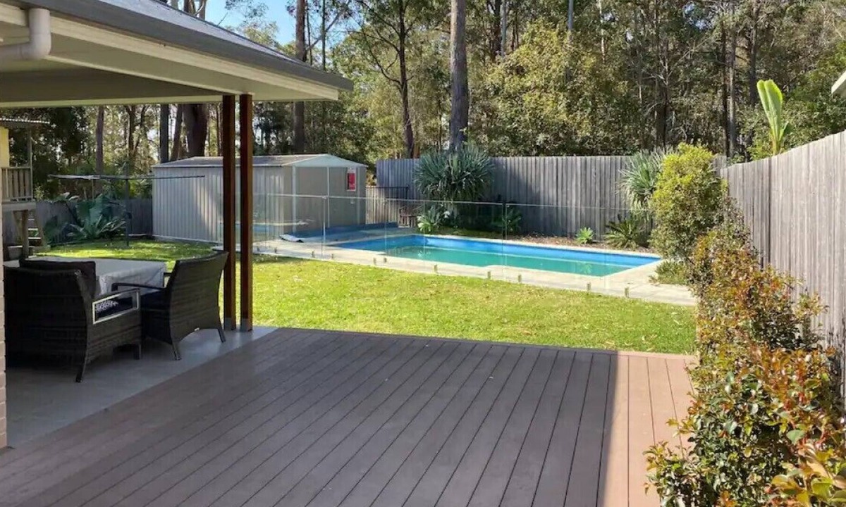 Port Macquarie House | Pool, woods and playground