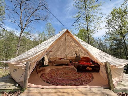 Stanton Other | Premium Glamping Tent with HotTub, FirePit & Heater at Red River Gorge with Wooded Views & Bath House