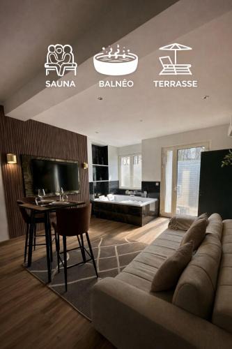 Soissons Apartment | Prestige Suite with Private Hot Tub Sauna Balneotherapy