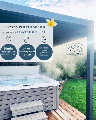 Pamfou House | PrestigeLodgesFontainebleau, Maison polynésienne & jacuzzi privé