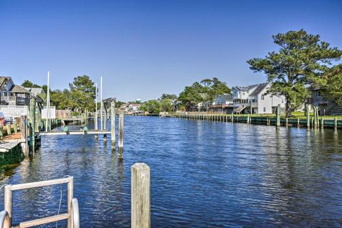 Colington Harbour House | Private Boat Dock Fun OBX Family Getaway with Deck