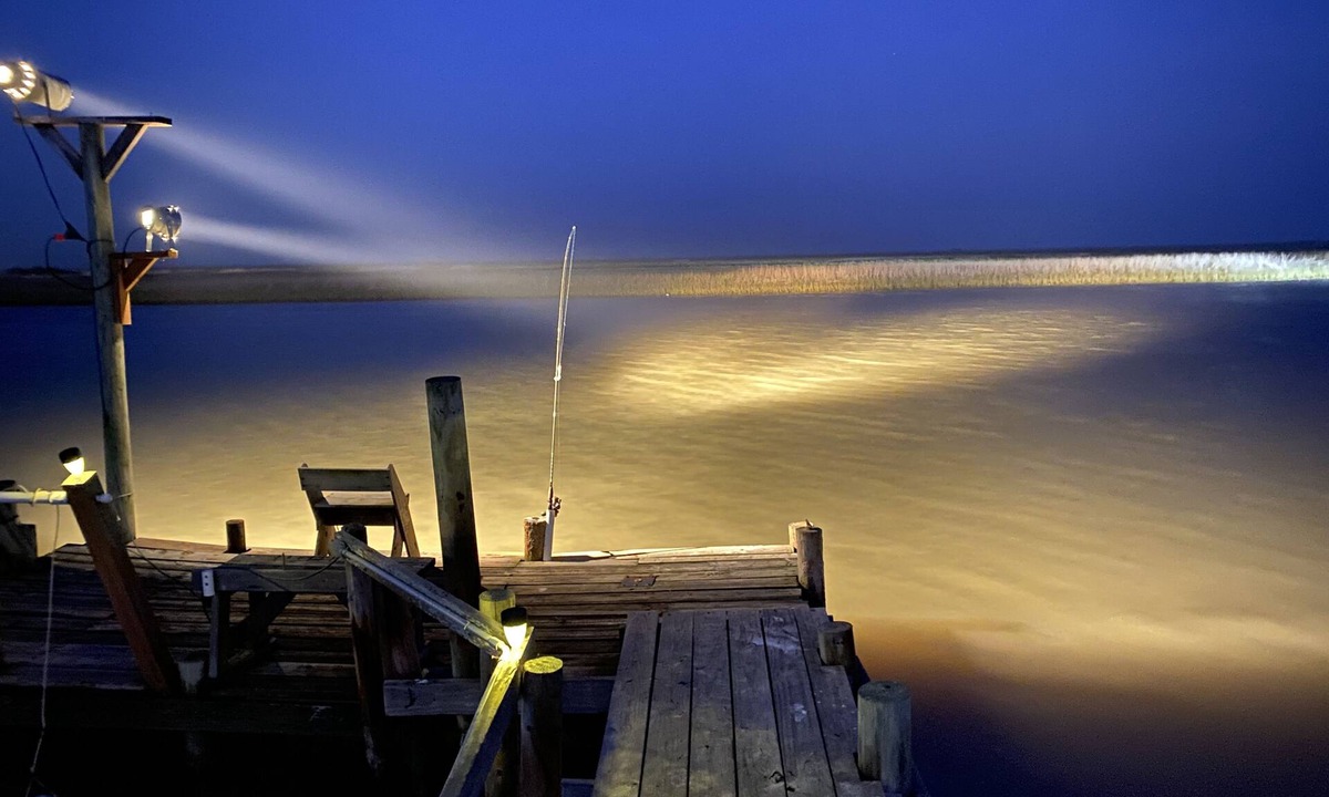 Cedar Lane House | Private lighted fishing pier makes for GREAT May fishing