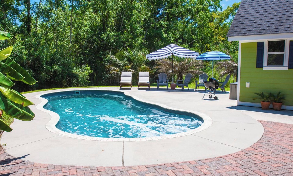 Waveland House | Private Oasis with Pool & Fire Pit