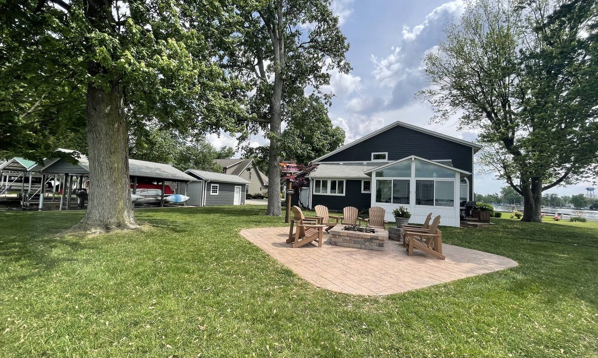 Lakeview House | Private waterfront, large firepit and covered boat dock!