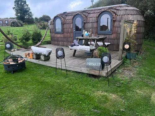 Looe House | Prosecco - Lydcott Glamping Cornwall, sea views