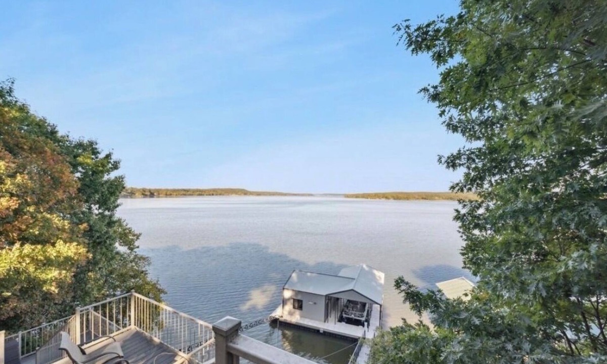 Pryor House | Quiet location on Lake Hudson. Waterfront, large dock with slip,