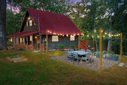 Millville House | Red A Frame Shenandoah Escape Fire Pit BBQ