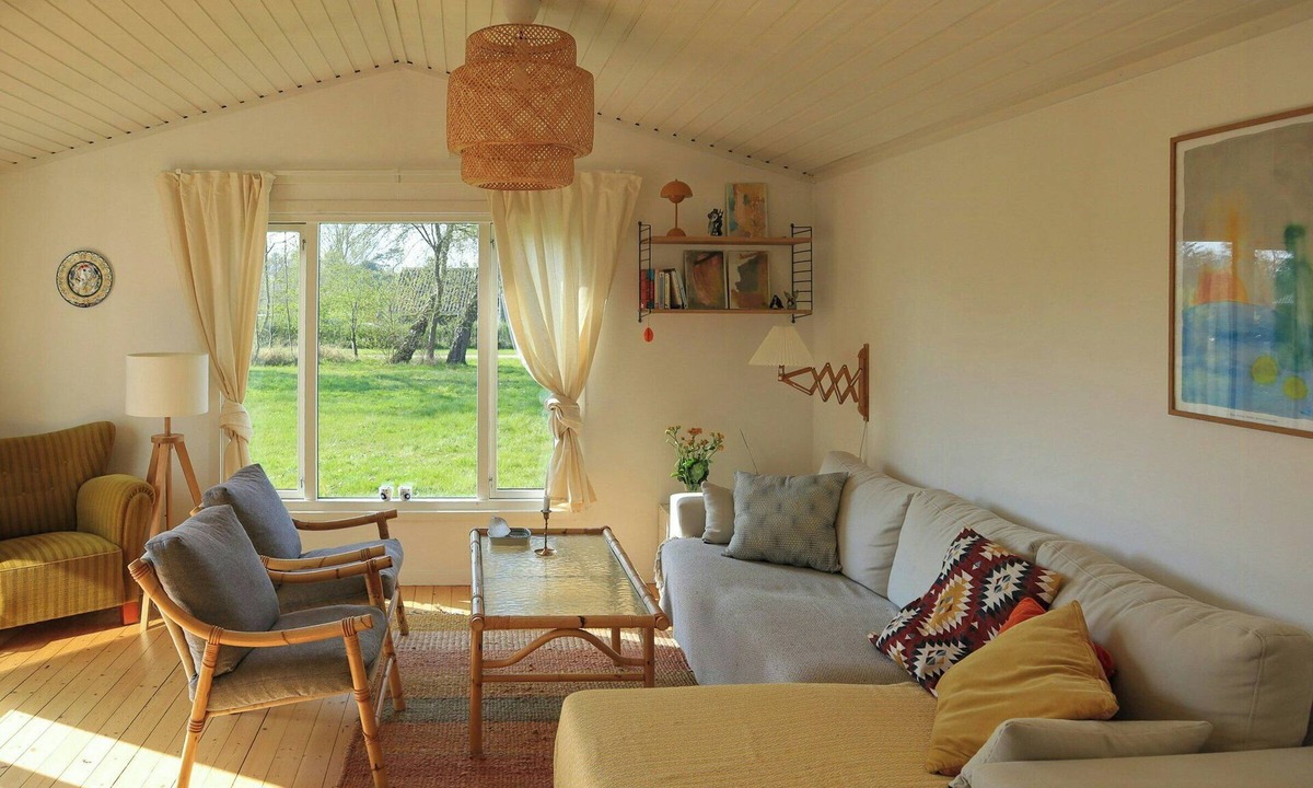 Grlev House | Red summer house near Reersø with field views