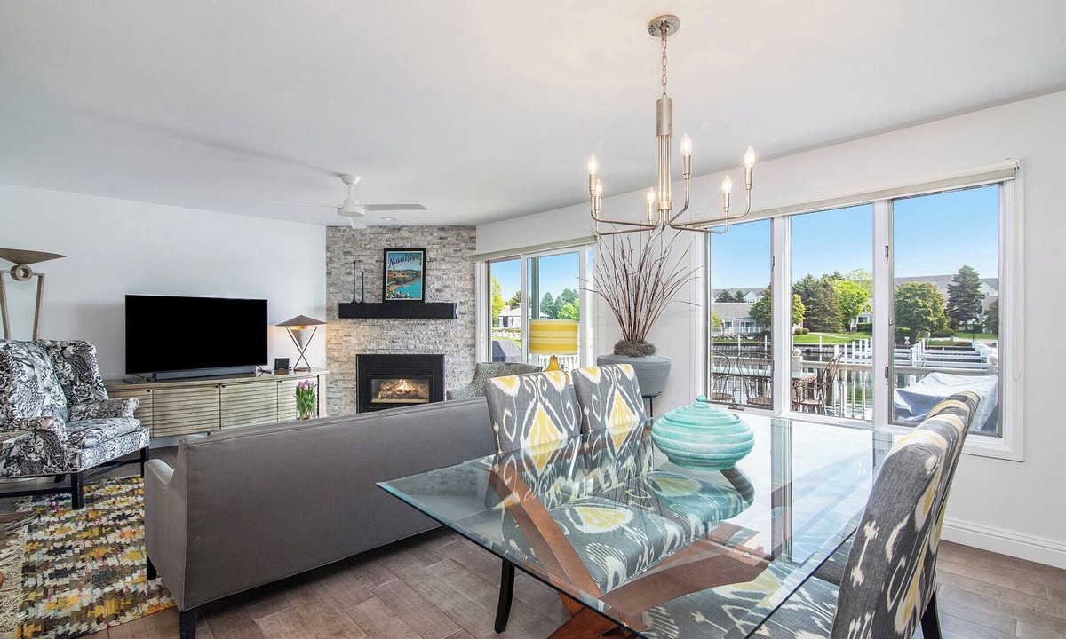 Manistee Condo | Remodeled Harbor Condo Steps to Lake MI
