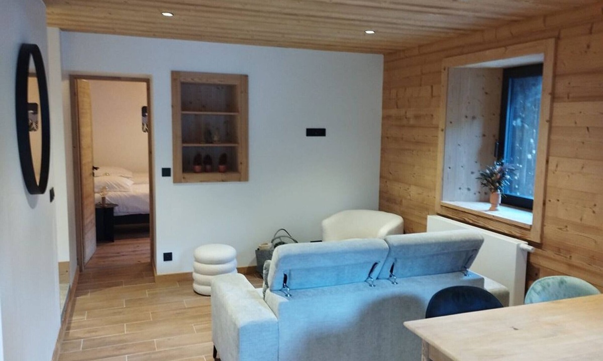 Saint-Jean-dʼAulps House | Renovated 2-Bedroom Apartment with Terrace and Private Parking