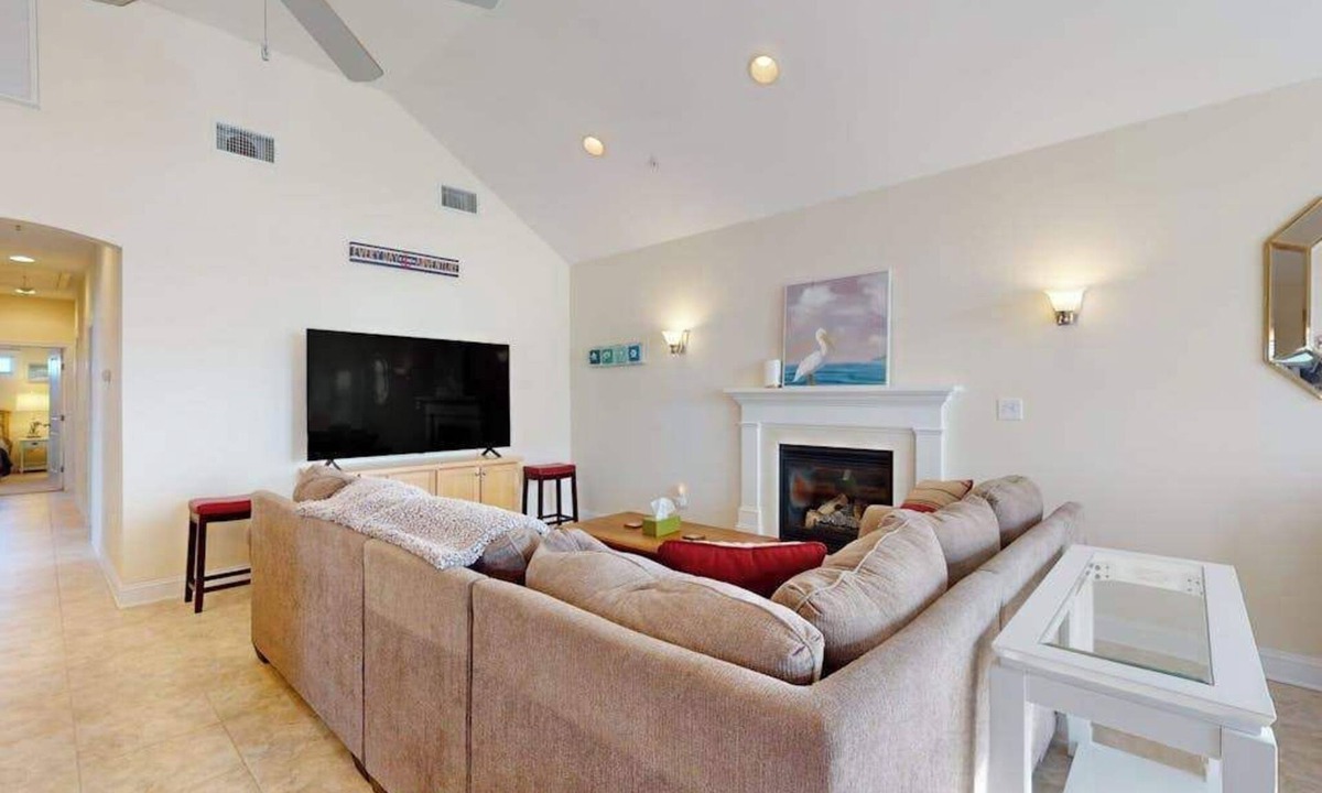 Montego Bay House | Restful getaway with pool, tennis, patio, fireplace, jetted tub, & central AC