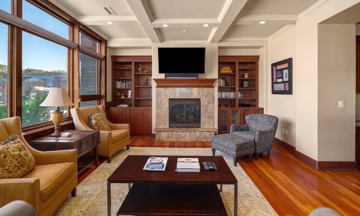 Downtown Steamboat Springs Condo | River View Villa, Downtown Luxury Condo with Views, 2 Garage Parking Spots