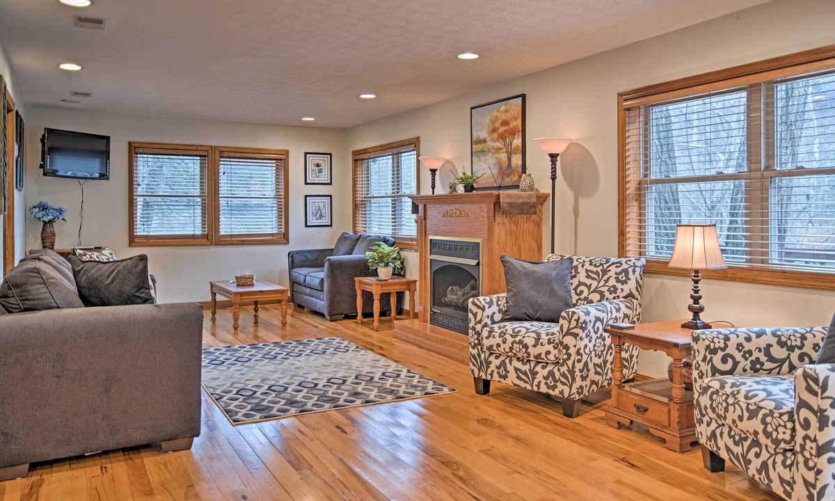 Leadsville House | Riverfront Elkins Home w/Fireplace & Deck!
