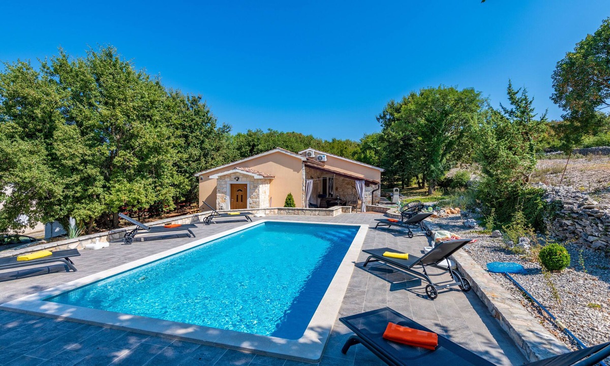 Rakalj Villa | Romantic private pool villa, 3 minutes from the beach, stunning sea view