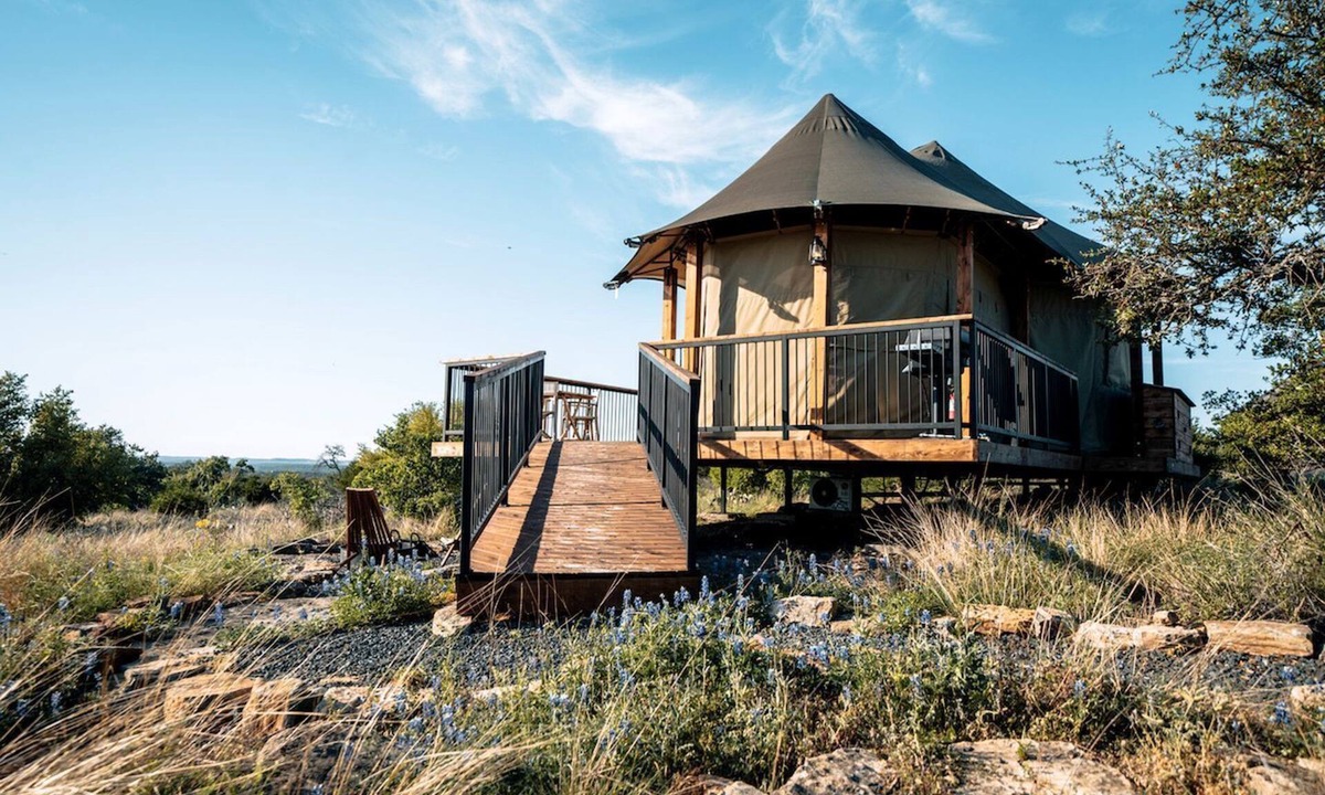 Johnson City RV Rental | Romantic Tent Rental with a Wood-Burning Stove on the Pedernales River, Texas