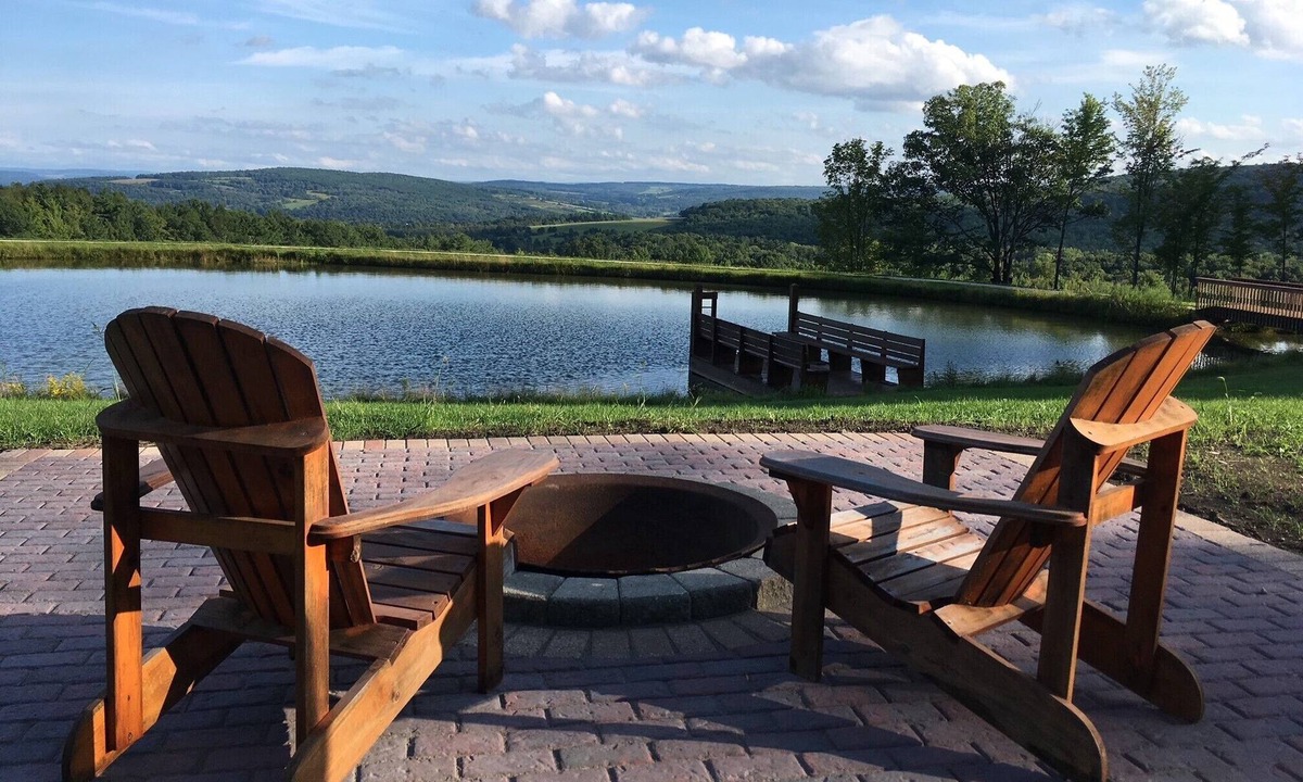 Canaseraga Cabin | Rustic Log Cabin with Pond and Breathtaking View