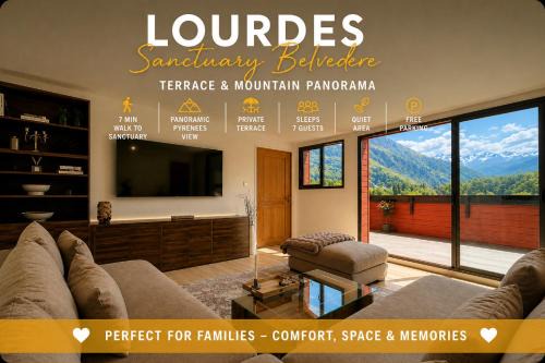 Lourdes Apartment | Sanctuary Belvedere Terrace & Mountain Panorama