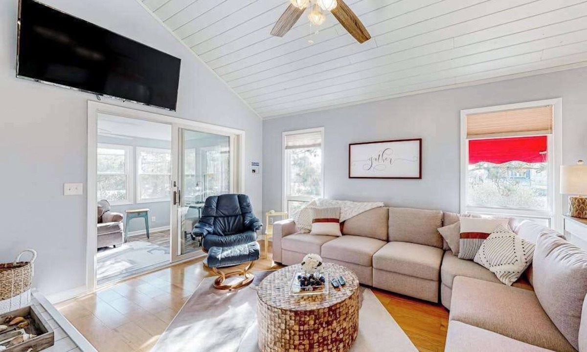 Sandpiper Pines House | Sandpiper Village home with private beach, fireplace, balcony, & washer/dryer