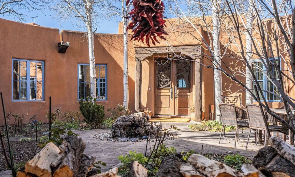 La Tierra House | Santa Fe Hacienda Style Estate | Courtyard and Fireplaces