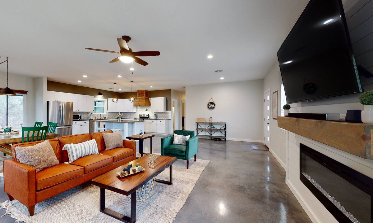 Fischer House | Secluded home with firepit, gas grill, central AC, game room, W/D