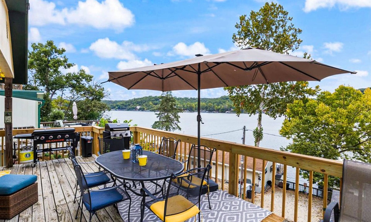 Gravois Mills House | Secluded lakefront home with dock, fire table, lake views, & streaming