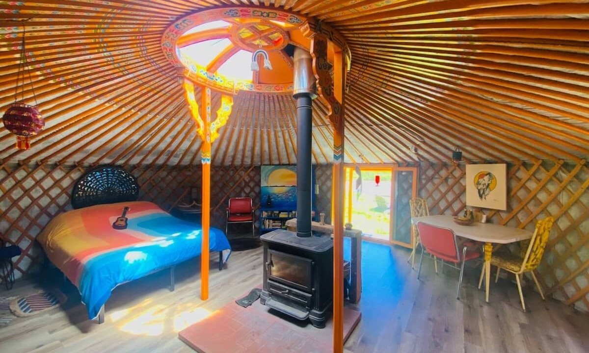 Boularderie RV Rental | Secluded yurt down by the river