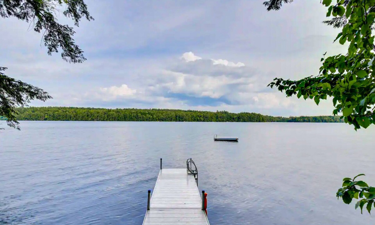 Kents Hill Cabin | Serene Cabin with Lakefront Access, Cozy Fire Pit, and Bunk House
