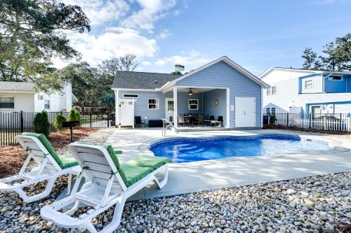 Yaupon Beach House | Serene Oak Island Home with Private Saltwater Pool!